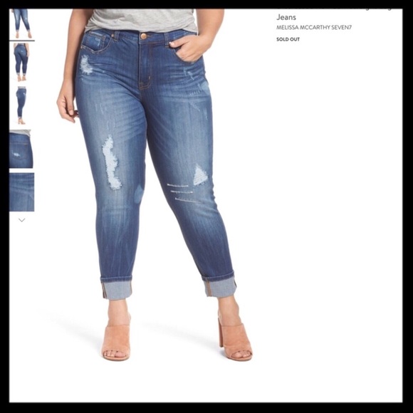Melissa McCarthy Seven7 Denim - Melissa McCarthy Seven Distressed Straight Jeans
